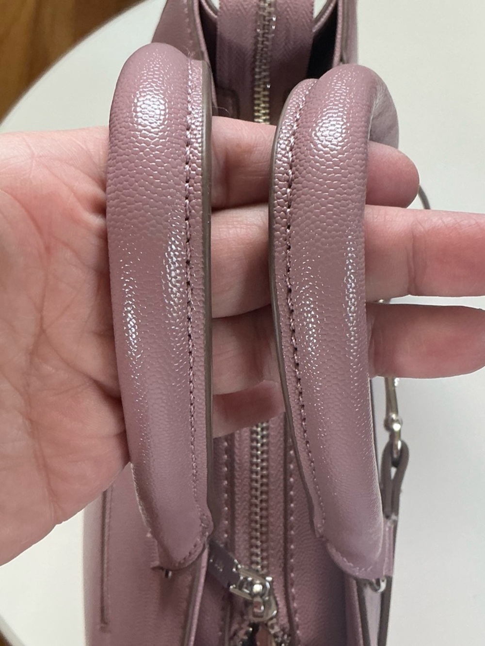 Anne Klein East/West Horsebit Satchel Crossbody Bag Rose Pink EUC - Picture 11 of 16